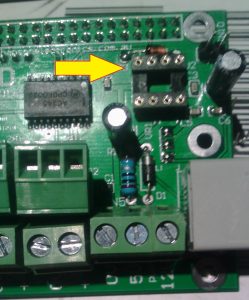 Incorrect resistor. RS485 IC removed