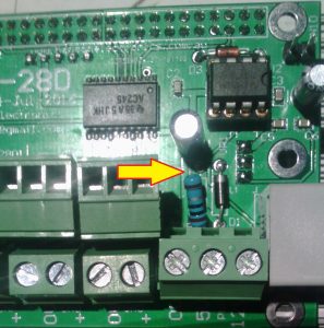Incorrect 1 ohm resistor snipped